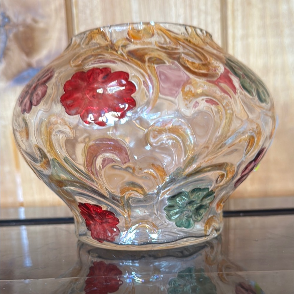 Colorful Swirl Glass Art Vase